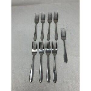 Hampton Silversmiths CONIFER Salad Forks 6-7/8” Lot Set Of 9
